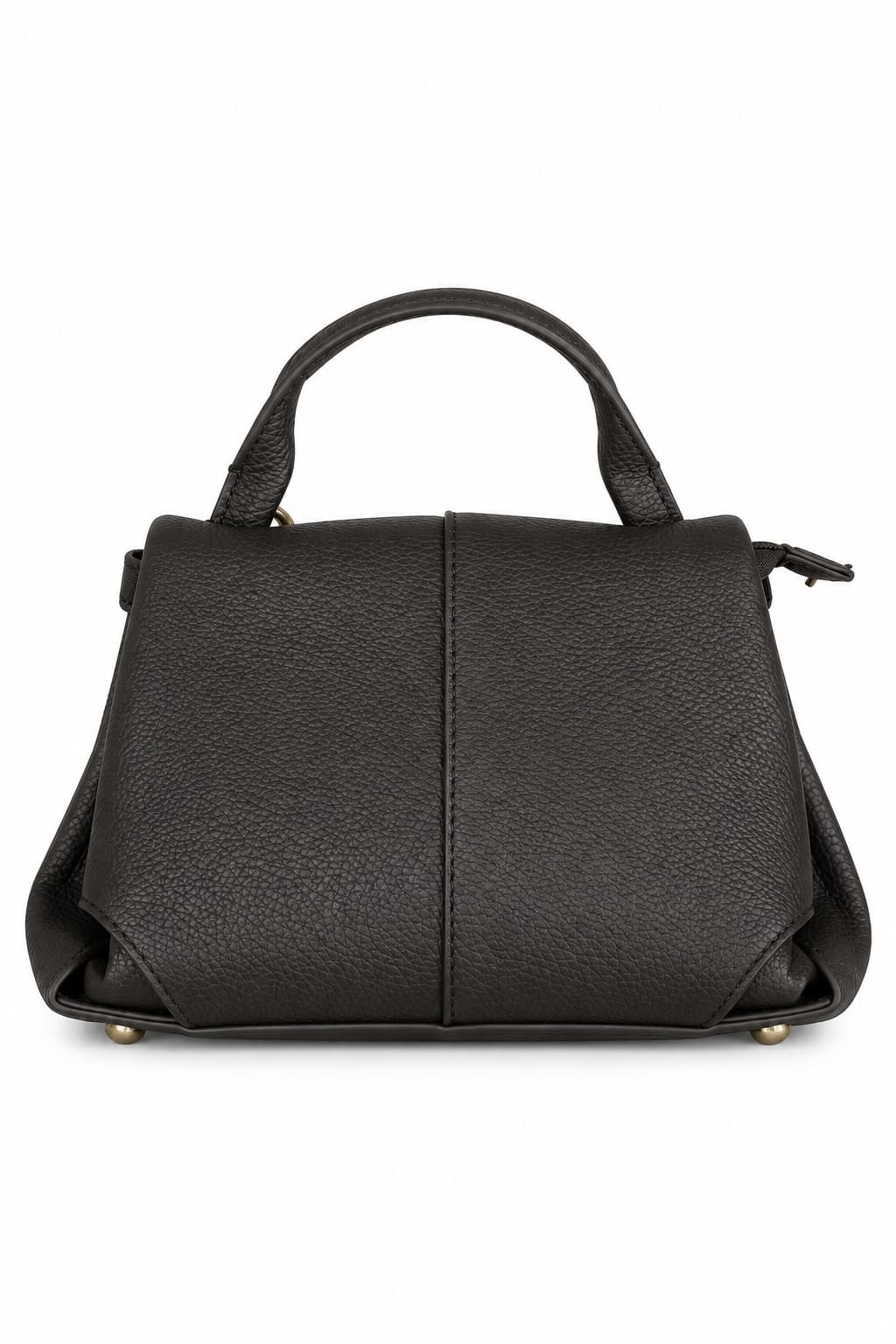 Bolso pequeño con solapa negro, foto de producto de espalda 1