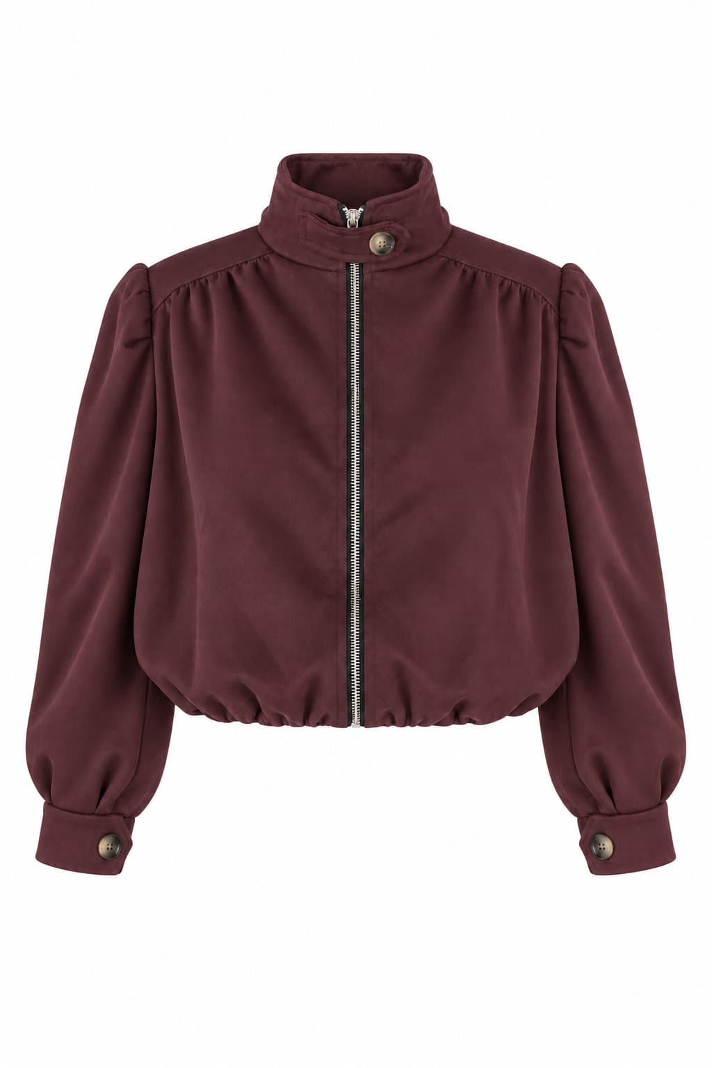 Chaqueta de ante granate, foto de producto de frente 1