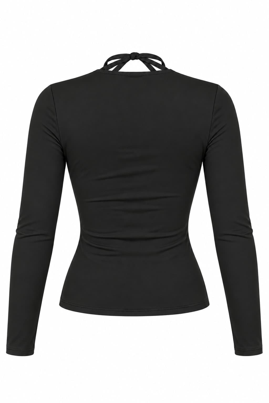 Camiseta escote de encaje negra, foto de producto de espalda 1