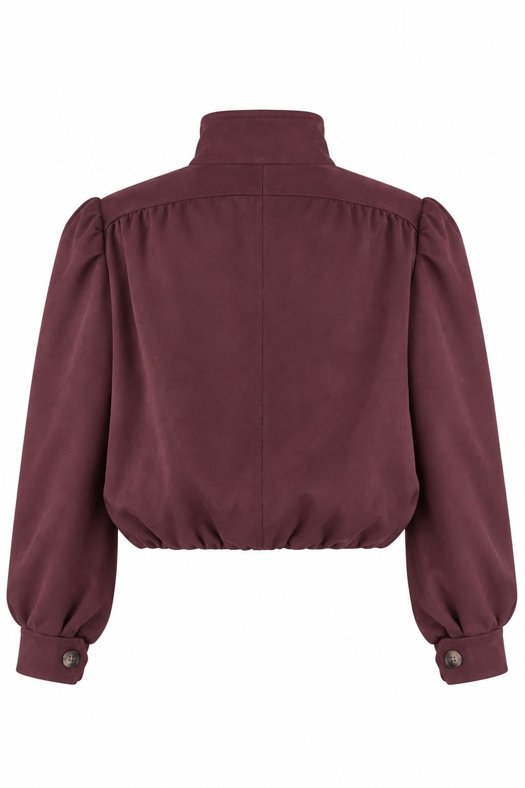 Chaqueta de ante granate, foto de producto de espalda 1