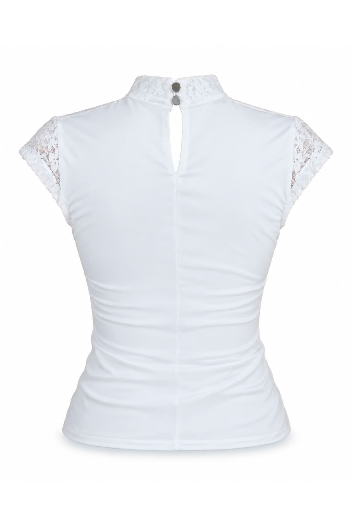 Top de encaje blanco, foto de producto de espalda 1
