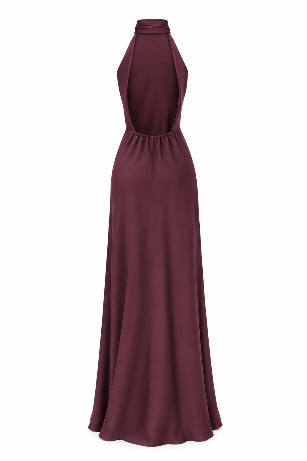 Vestido satinado granate, foto de producto de espalda 1