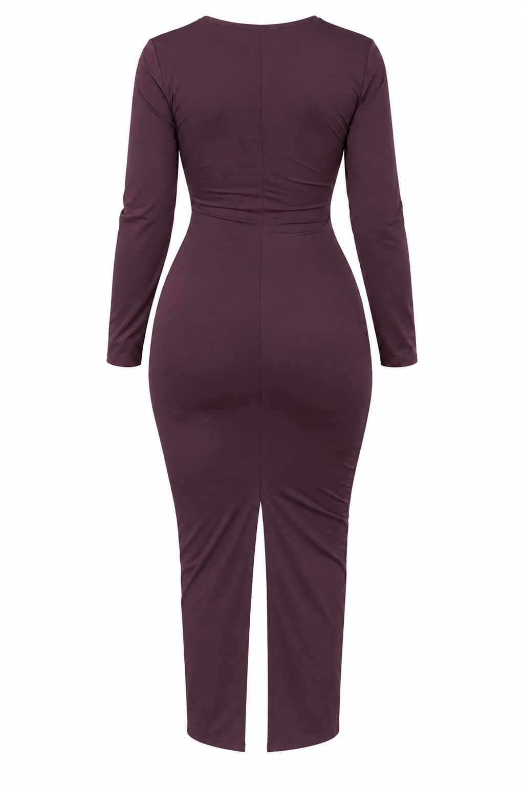 Vestido midi escote corazón morado, foto de producto de espalda 1