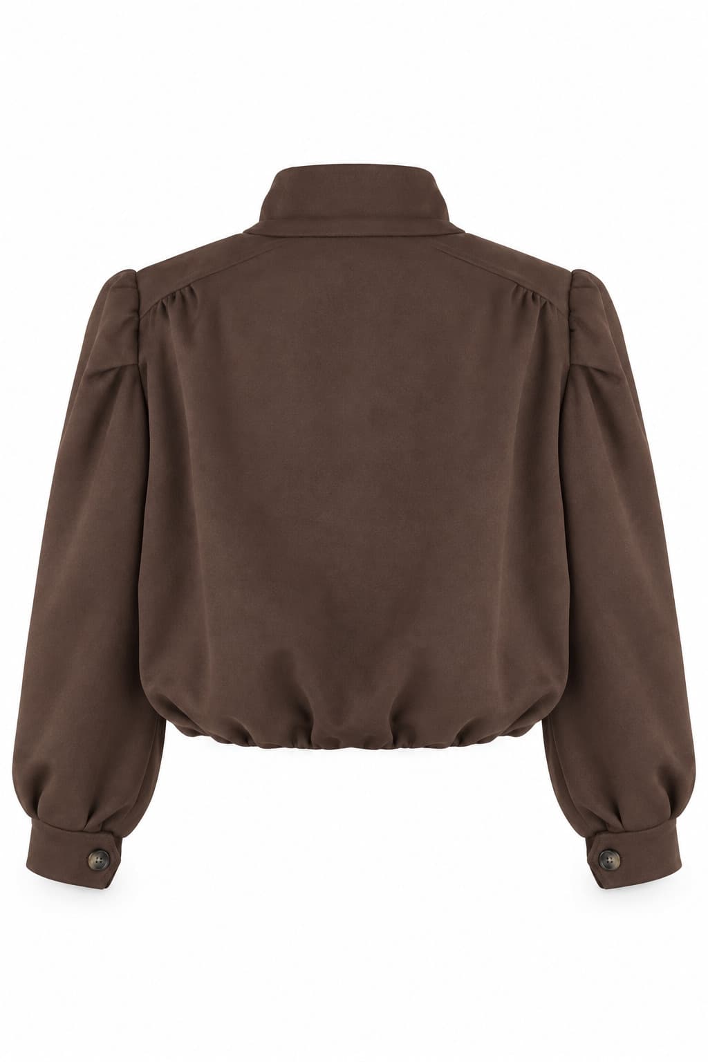 Chaqueta de ante marrón, foto de producto de espalda 1