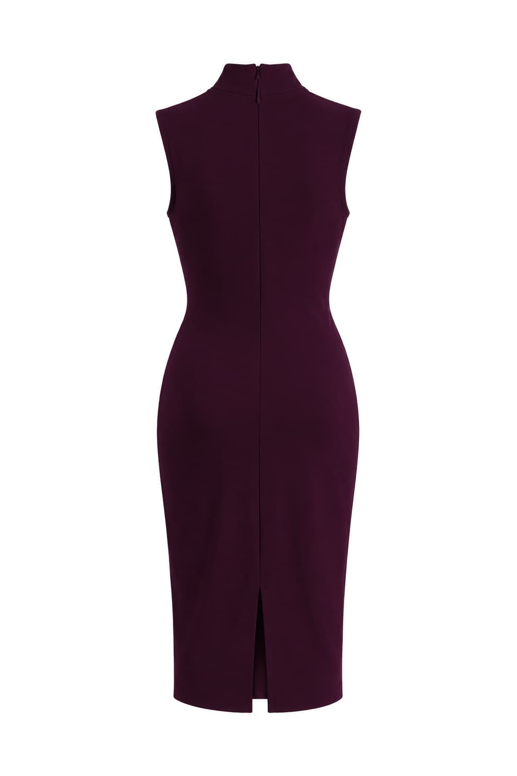 Vestido midi básico Granate, foto de producto de espalda 1