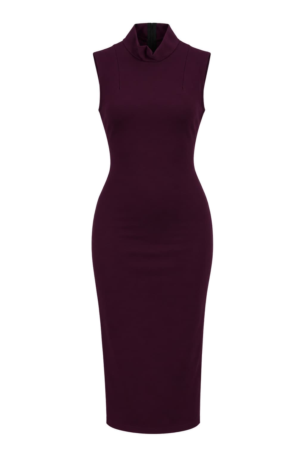 Vestido midi básico Granate, foto de producto de frente 1