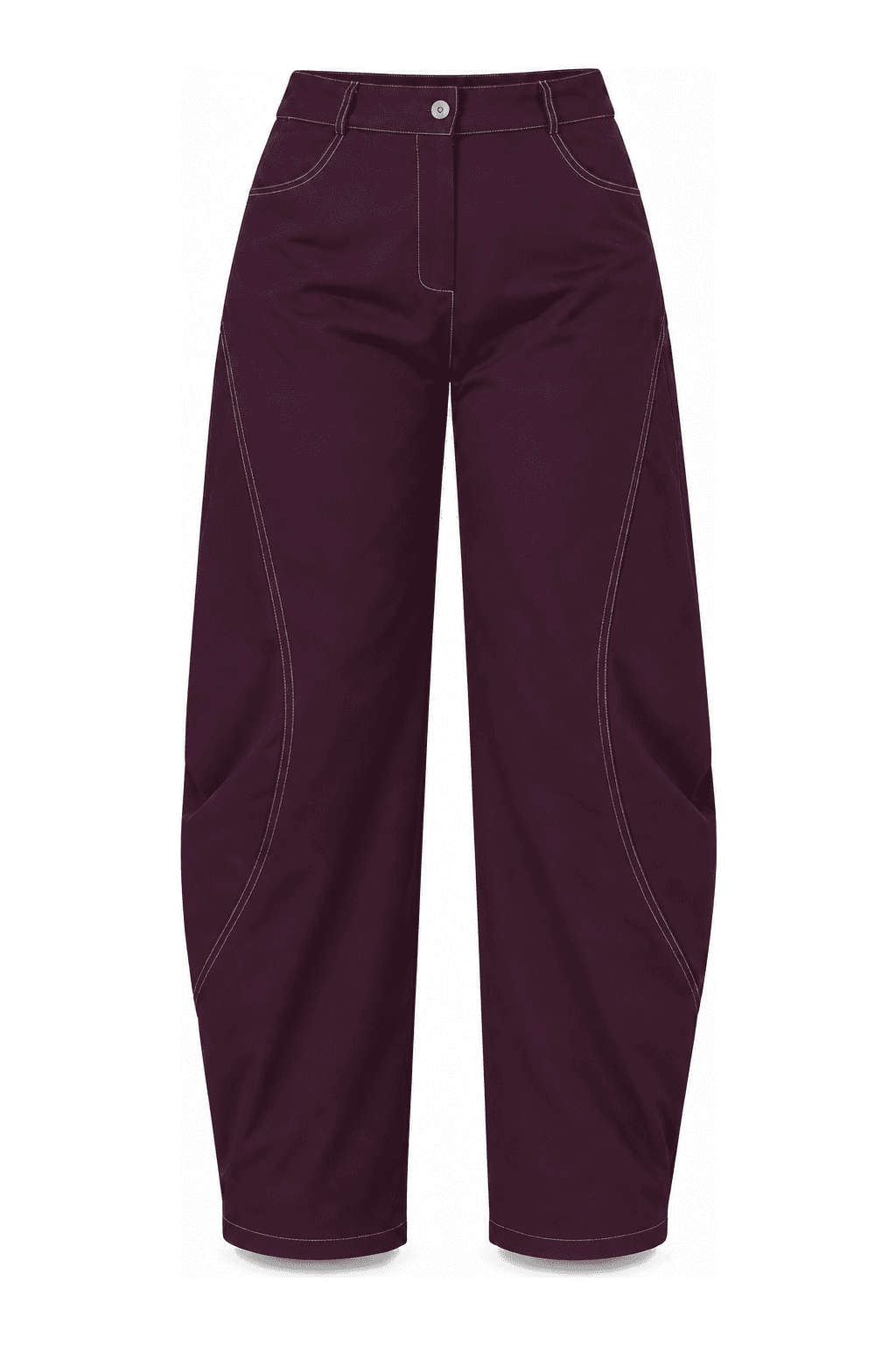 Pantalón balloon pespuntes granate, foto de producto de frente 1