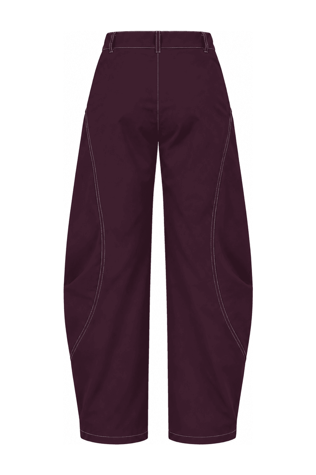 Pantalón balloon pespuntes granate, foto de producto de espalda 1