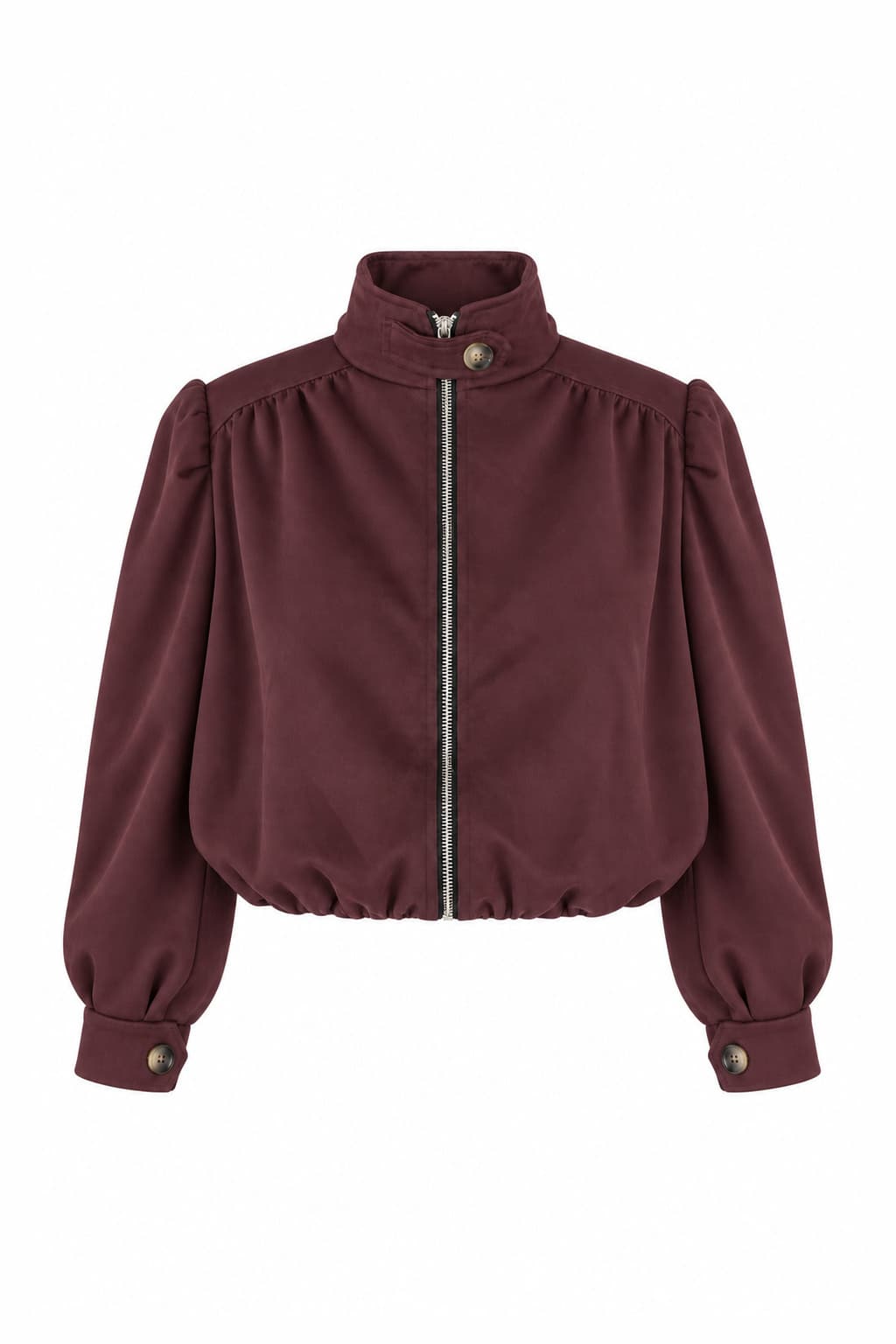 Chaqueta de ante granate, foto de producto de frente 1