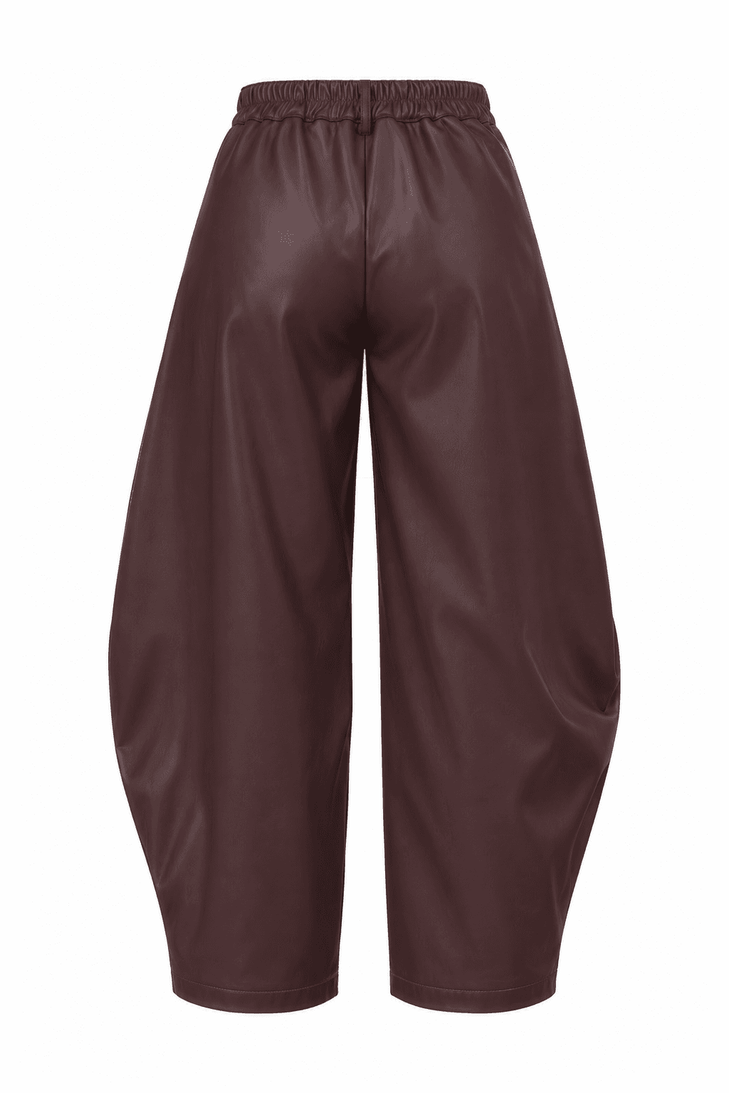 Pantalón balloon efecto piel granate, foto de producto de espalda 1