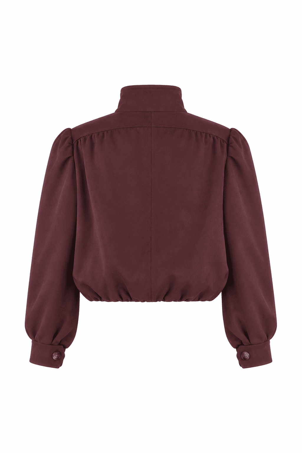 Chaqueta de ante granate, foto de producto de espalda 1