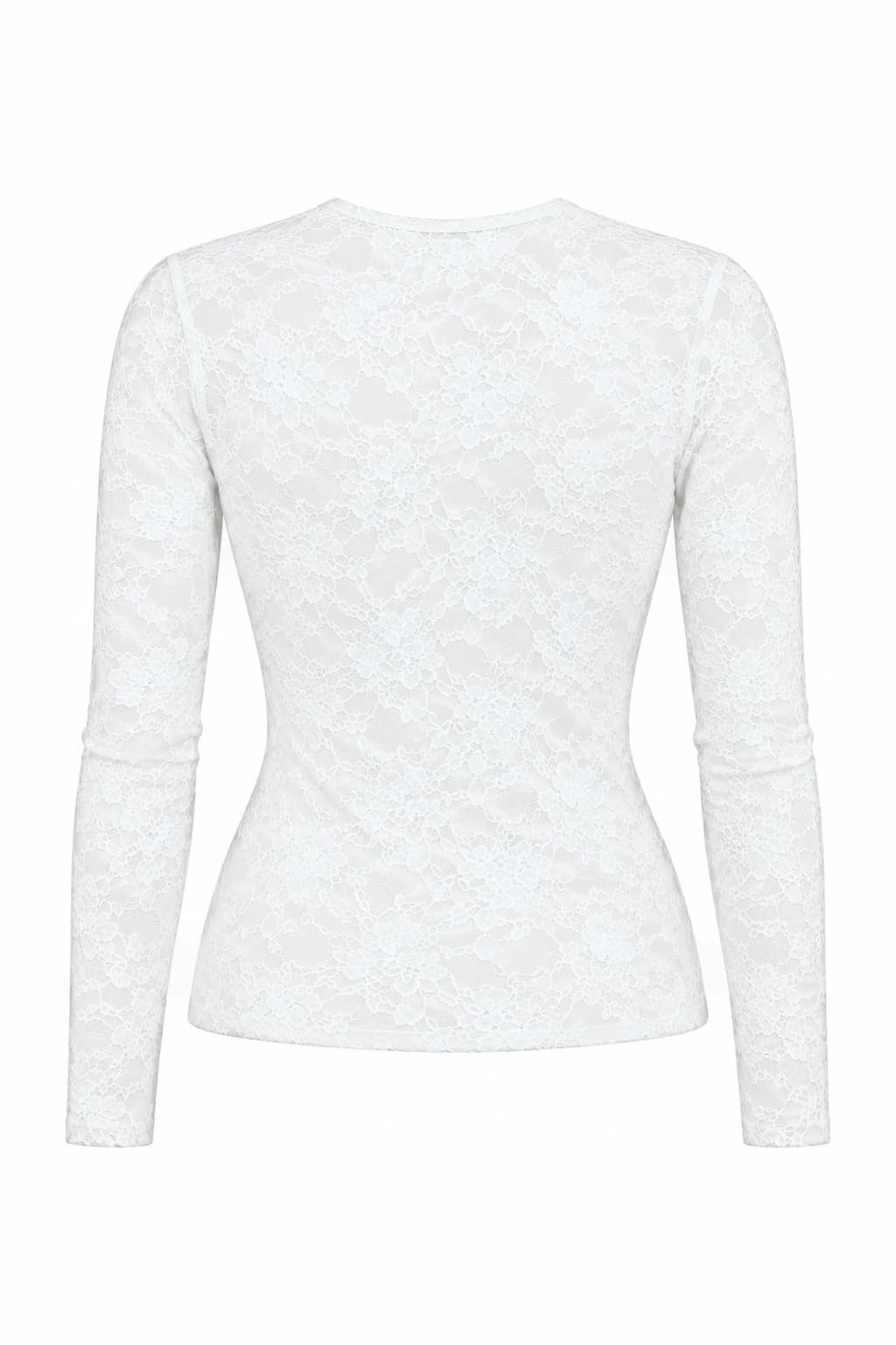 Camiseta de encaje blanca, foto de producto de espalda 1