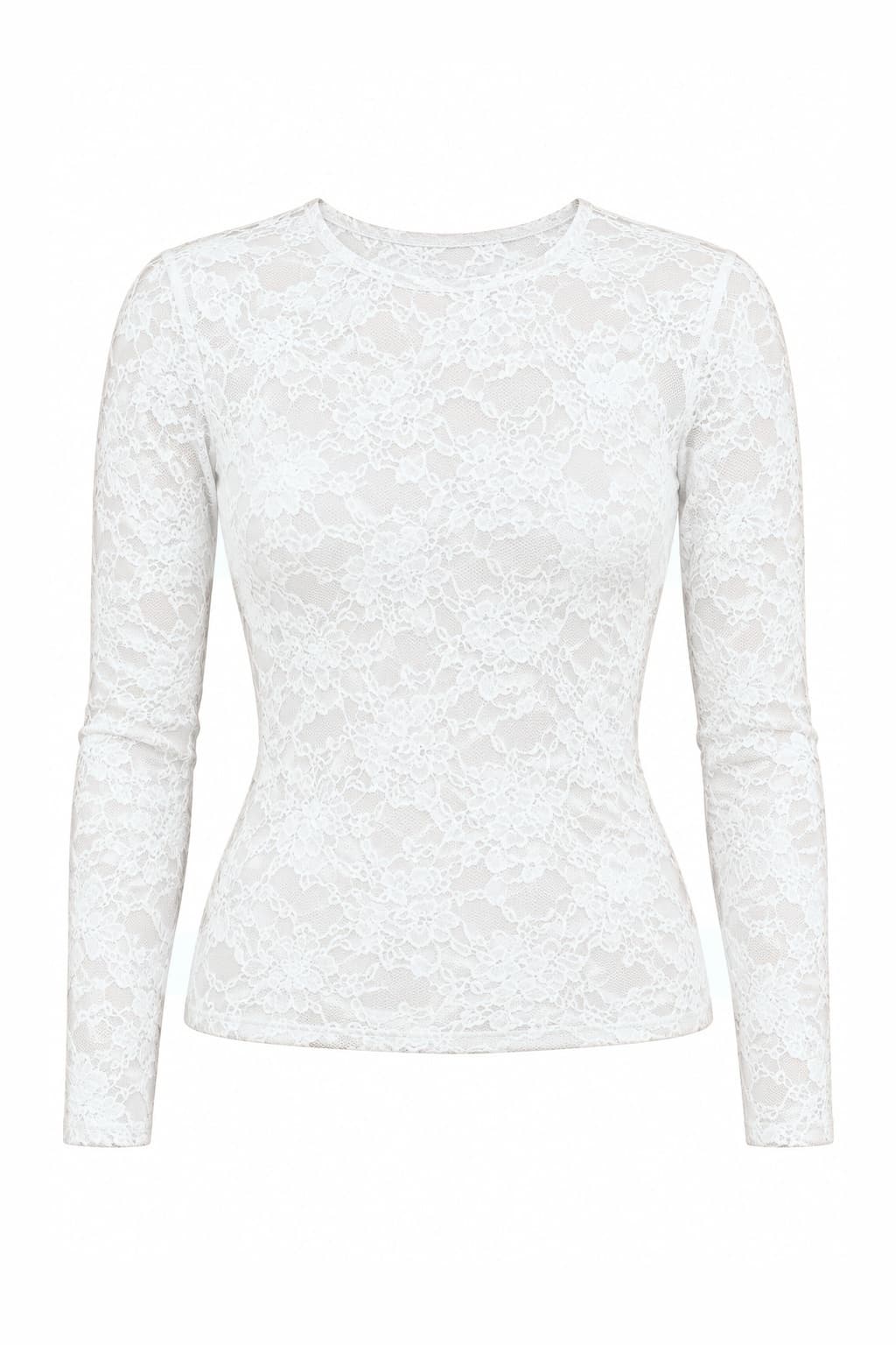 Camiseta de encaje blanca, foto de producto de frente 1