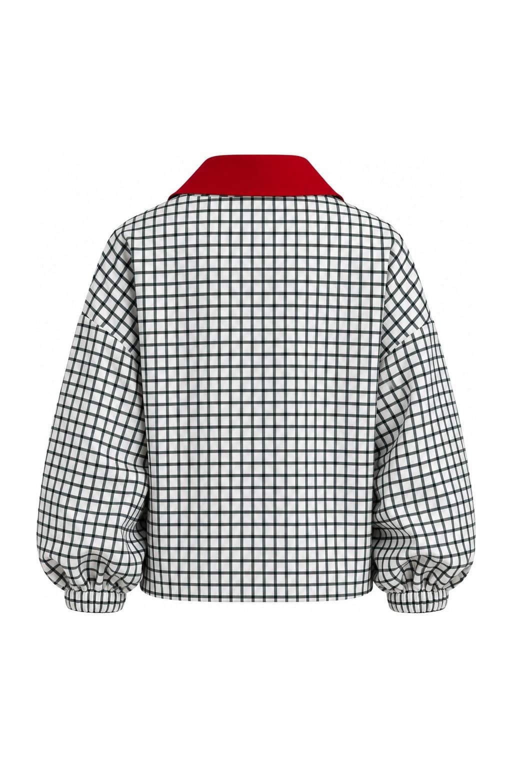 Chaqueta de cuadros con solapa, foto de producto de espalda 1