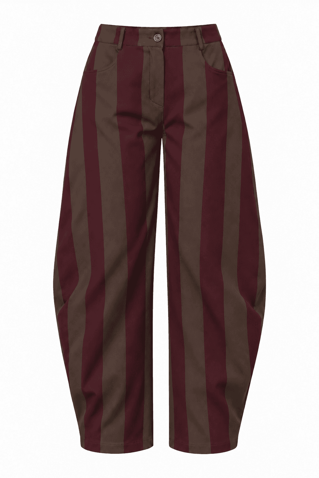 Pantalón rayas balloon granate, foto de producto de frente 1